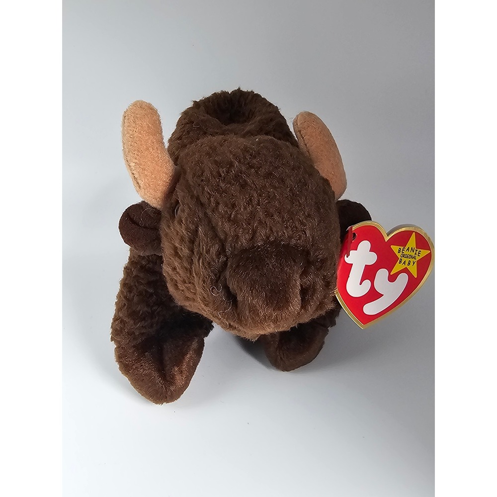 Ty Beanie Babies Roam the Buffalo Brown Bison Plush 1998 Retired with Tags